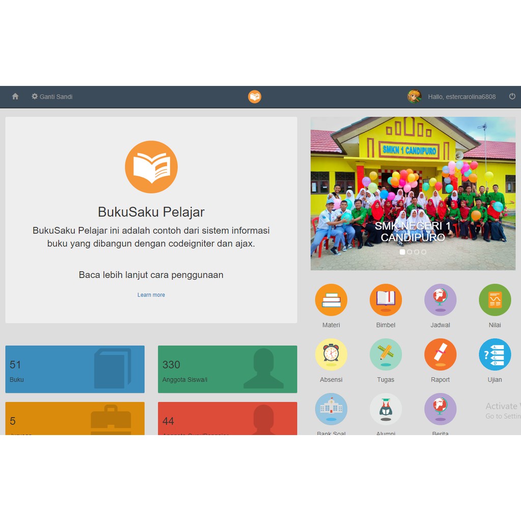 Aplikasi Web Learning Edukasi Buku Saku Berbasis CodeIgniter